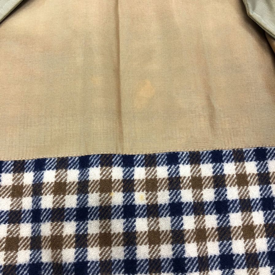 中古◆アクアスキュータム バルカラーコート 70年 ヴィンテージ イングランド製 ライナー付き ベージュ メンズ サイズ表記なし Aquascutum 【AFA2】