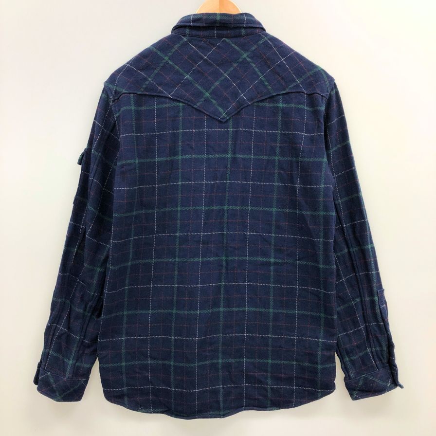 中古◆ユニクロ アンダーカバー ネルシャツ 長袖 コットン チェック コラボ ネイビー メンズ サイズM UNIQLO UNDERCOVER 【AFB46】