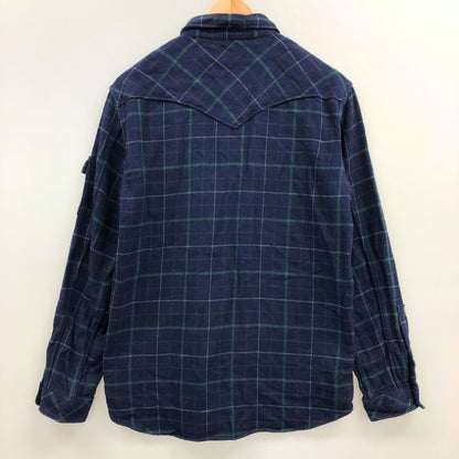 中古◆ユニクロ アンダーカバー ネルシャツ 長袖 コットン チェック コラボ ネイビー メンズ サイズM UNIQLO UNDERCOVER 【AFB46】