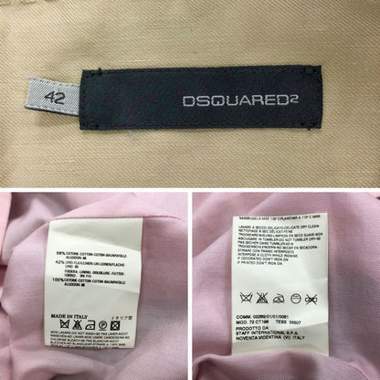 中古◆ディースクエアード ノースリーブ ワンピース コットン＆リネン レディース サイズ42 カーキ DSQUARED2 【AFB22】