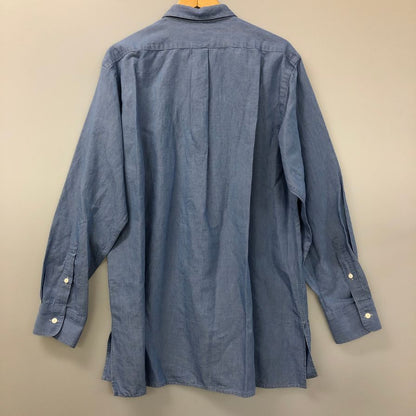 新品同様◆ビゾウン シャンブレーシャツ  26SS コットン リネン ブルー  メンズ サイズ4 BISOWN 【AFB36】