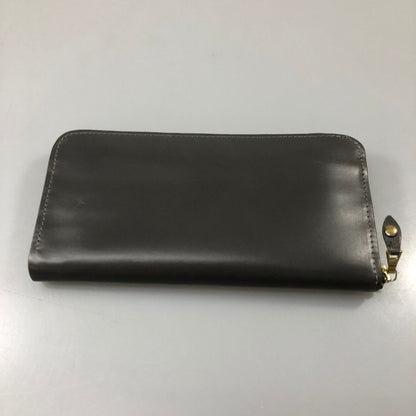 グレンロイヤル 長財布 ラウンドジップ ブライドルレザー グレー ゴールド金具 GLENROYAL【AFI1】