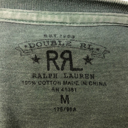 美品◆ダブルアールエル ロゴプリントTシャツ カーキ メンズ サイズM RRL 【AFB9】