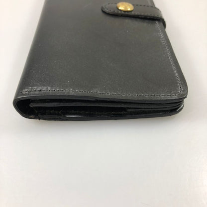 グレンロイヤル 長財布 二つ折り財布 フラップボタン ブライドルレザー ブラック ゴールド金具 GLENROYAL【AFI1】