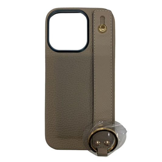 ボナベンチュラ iphoneケース 16PRO対応 リング付き グレージュ ゴールド金具【AFI18-3】【中古】