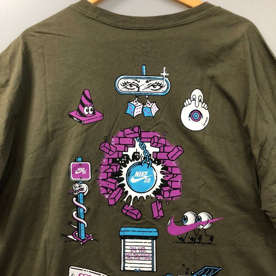 美品◆ナイキ 半袖Tシャツ SB M90 SKATE CHAR グリーン メンズ サイズXXL NIKE 【AFB3】
