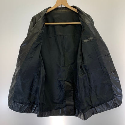 中古◆インターナショラルギャラリービームス レザー テーラードジャケット ブラック サイズ48 International Gallery BEAMS 【AFG1】