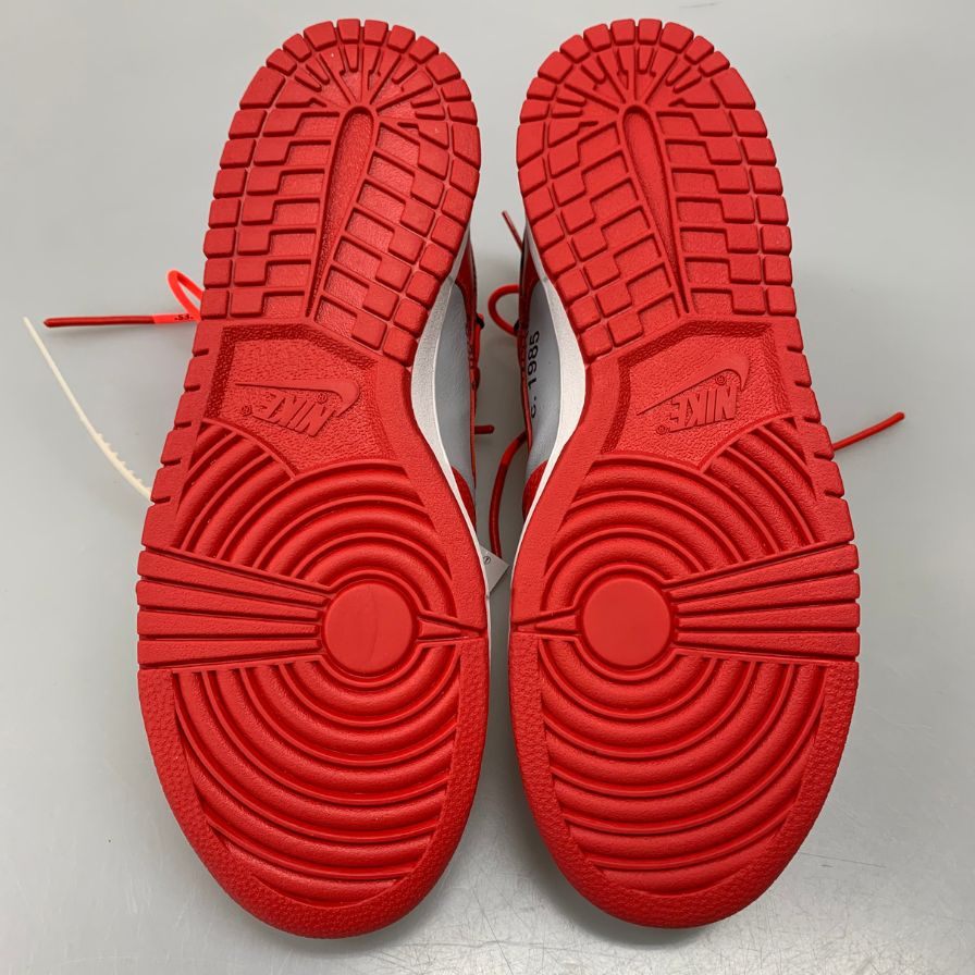 ナイキ×オフホワイト スニーカー ダンク ロウ  CT0856-600 レッド サイズ27.5 メンズ NIKE×OFF-WHITE 約27.5cm【AFD4】