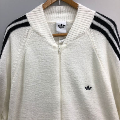 美品◆アディダス ニット トラックジャケット ホワイト メンズ サイズ3XL KD9397 ADIDAS 【AFB14】