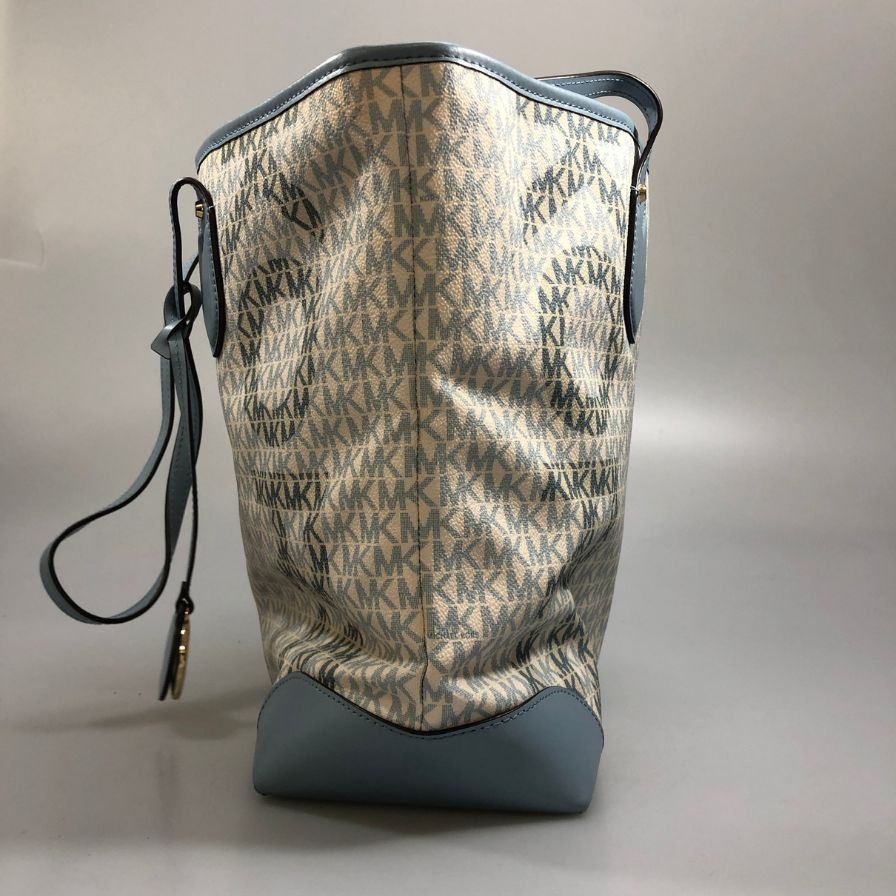 マイケルコース ラージトートバッグ エヴァ ロゴ シグネチャー ブルー系  MICHAEL KORS【AFE6】