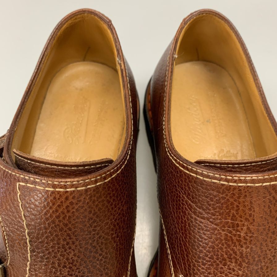 パラブーツ レザーシューズ ダブルモンクストラップ ウィリアム グレインレザー メンズ サイズ5.5 ブラウン Paraboot WILLIAM ビジネスシューズ 約24.5cm【LA】【中古】