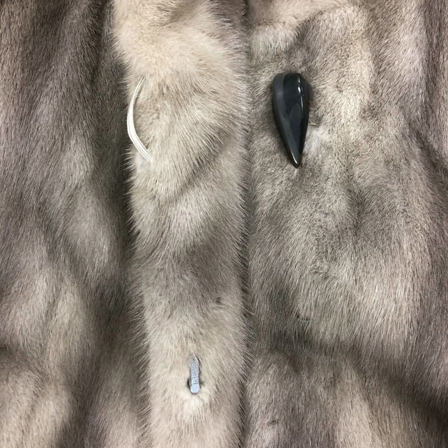 中古◆エレガンスファー サファイアミンク ハーフコート スタンドカラー グレー フリーサイズ 毛皮 ELEGANCE FUR 【AFF21】