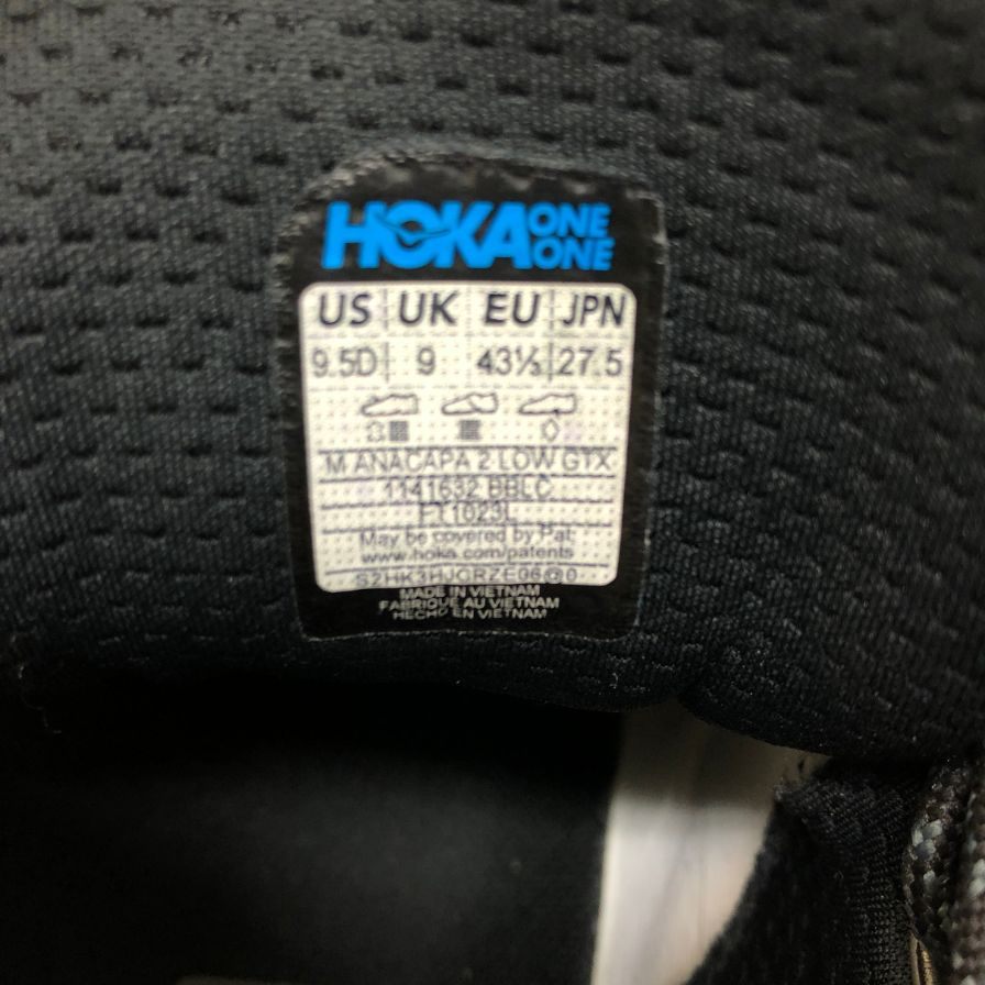 ホカ アナカパ2 スニーカー ゴアテックス メンズ ブラック サイズ27.5cm HOKA 約27.5cm【AFC1】