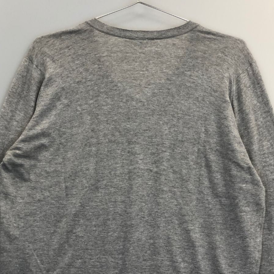 新品同様◆ジョンスメドレー Vネックニット コットン 30G グレー サイズM JOHN SMEDLEY 【AFB32】