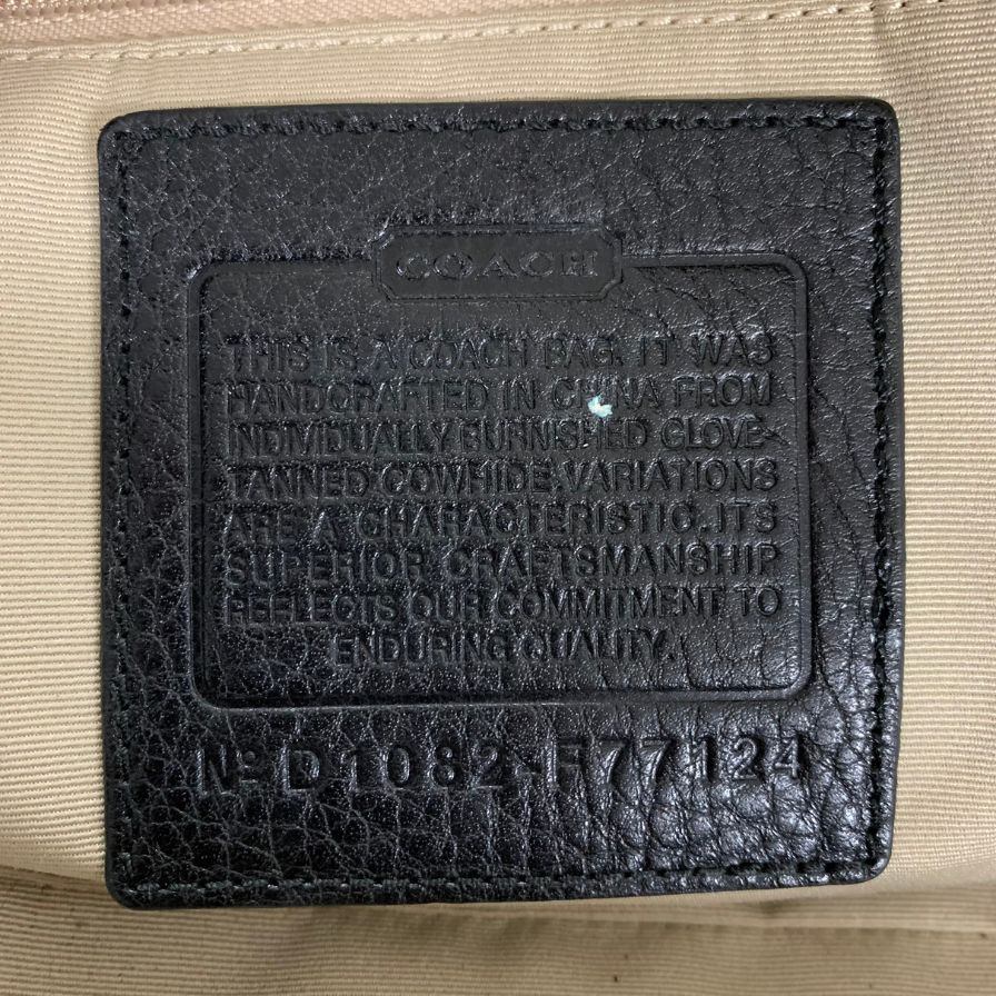 コーチ レザー ボストンバッグ D1082-F77124ストラップ付 ブラック ユニセックス COACH【AFE1】