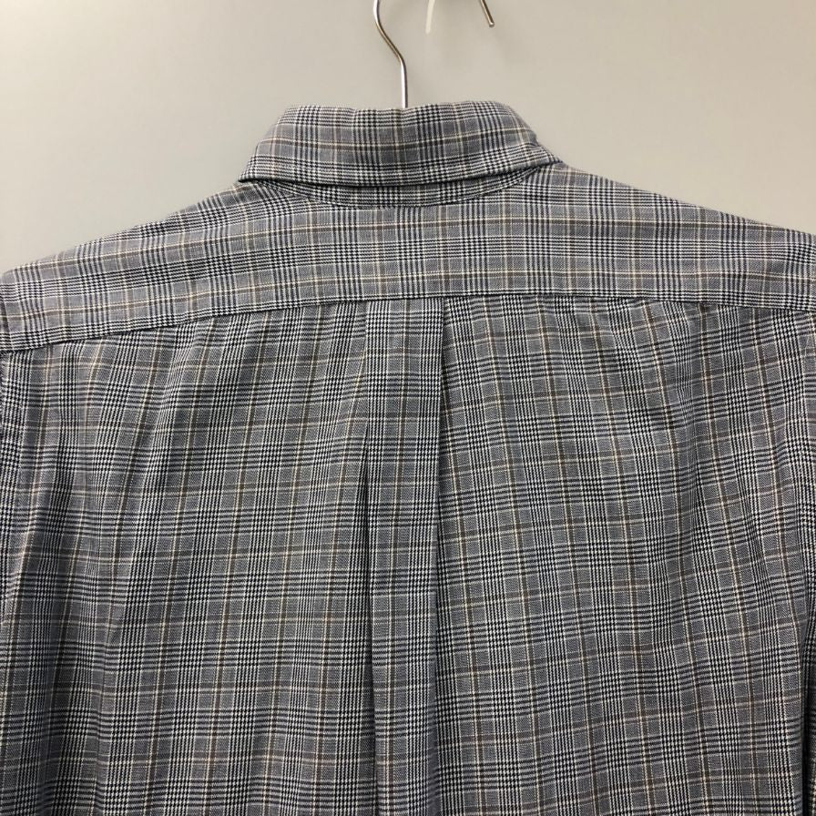 美品◆インディビジュアライズドシャツ 長袖シャツ ボタンダウン チェック グレー メンズ サイズ15-32 INDIVIDUALIZED SHIRTS 【AFB51】