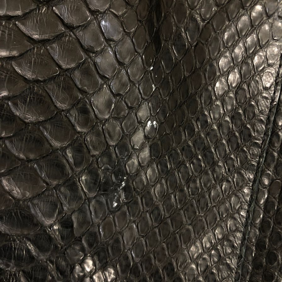 中古■イヴサンローラン パイソン 5Bレザージャケット メンズ サイズ52 ブラック YVES SAINT LAURENT 【AFA17】