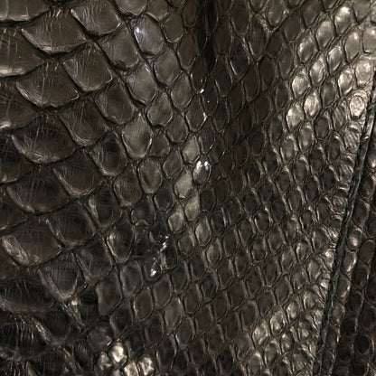 中古■イヴサンローラン パイソン 5Bレザージャケット メンズ サイズ52 ブラック YVES SAINT LAURENT 【AFA17】