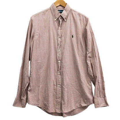 美品◆ラルフローレン ボタンダウンシャツ 90S タッタソールチェック メンズ サイズM Ralph Lauren 【AFB4】