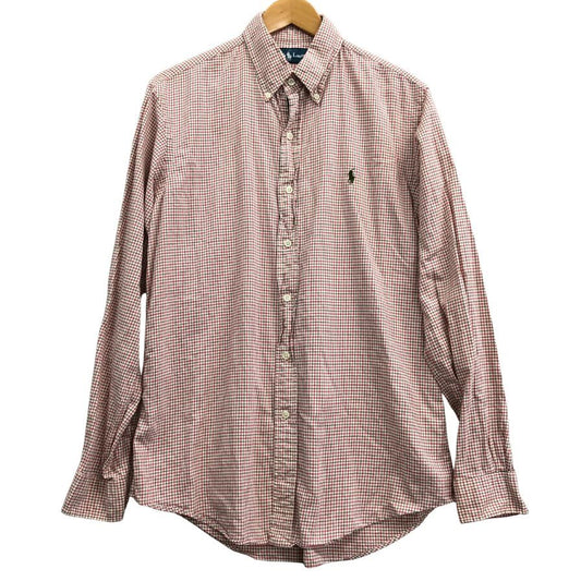 美品◆ラルフローレン ボタンダウンシャツ 90S タッタソールチェック メンズ サイズM Ralph Lauren 【AFB4】