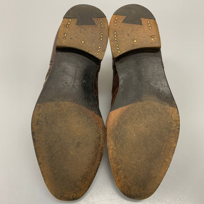 エドワードグリーン ウィングチップ カーフ ブラウン UK5.5 EDWARD GREEN ビジネスシューズ 約24.0cm【LA】【中古】