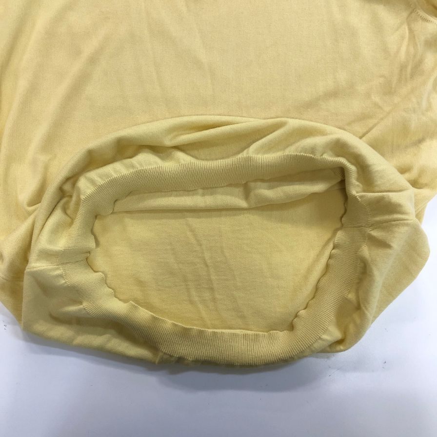 美品◆エルメネジルドゼニア ニットポロシャツ コットン イエロー サイズM/50 Ermenegildo Zegna 【AFB12】