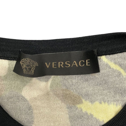 極美品◆ジャンニ ヴェルサーチ タンクトップ ノースリーブトップス シルク100% レディース サイズ40 総柄 GIANNI VERSACE 【AFB31】