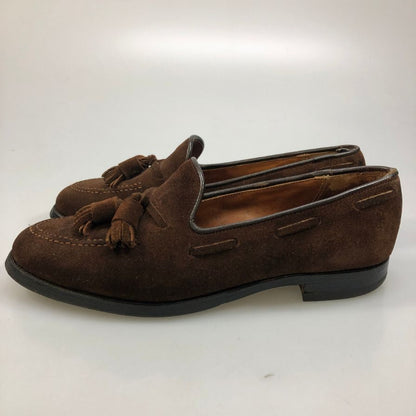 クロケット&ジョーンズ スエード タッセルローファー 6212-3095-01 ブラウン サイズ6E メンズ 革靴 CROCKETT&JONES CAVENDISH3 ローファー 約24.5cm【LA】【中古】