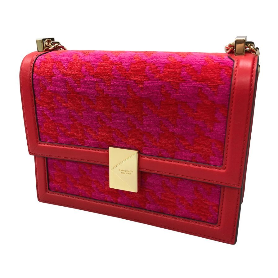 ケイトスペード ハンドバッグ デコ ペブルレザー アンド スエード チェーン ショルダー ピンク Kate spade【AFE2】