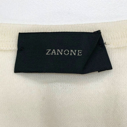 美品◆ザノーネ  Vネック ニット ウール アイボリー サイズ48 メンズ ZANONE 【AFB7】