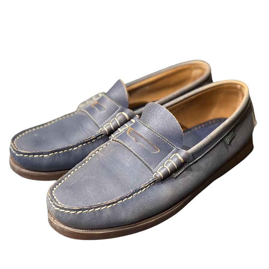 パラブーツ  ローファー コロー クラックレザー ネイビー サイズUK7.5 PARABOOT ビジネスシューズ 約26.5cm【LA】【中古】