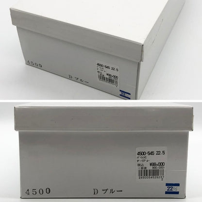 新宿屋 レザーパンプス パイソン 4500-545 22.5cm レディース ダークブルー shinjukuya 約22.5cm【7-13】
