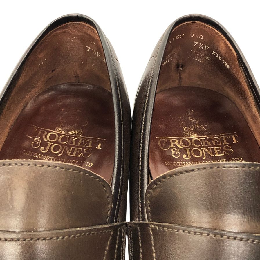 クロケット&ジョーンズ ペニーローファー リッチモンド カーフ ブラウン UK7.5F CROCKETT&JONES ビジネスシューズ 約26.0cm【LA】【中古】