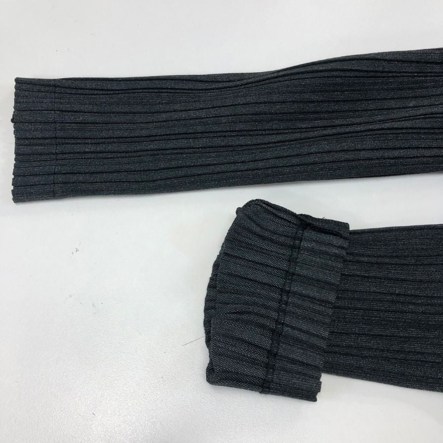 美品◆プリーツプリーズ イッセイミヤケ フード ロング コート PP33-JA671 グレー サイズ4 PLEATS PLEASE 【AFB43】