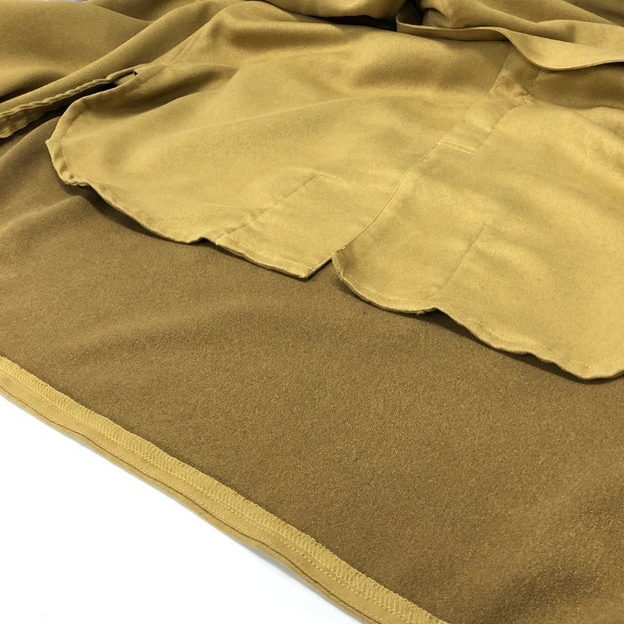 美品◆アンセルム ヴィーガンレザー ロングシャツ イエロー メンズ サイズ2 ANCELLM 【AFB6】