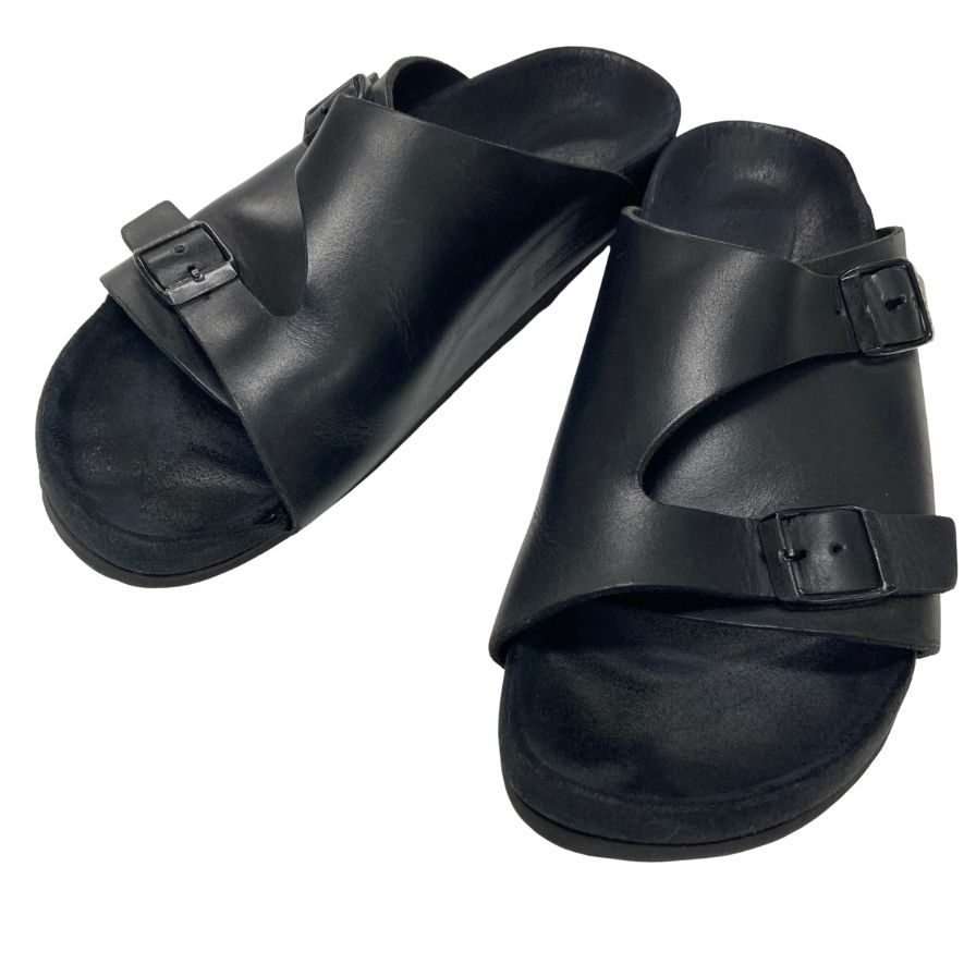 ビルケンシュトック サンダル ブラック レザー サイズ39 メンズ birkenstock 約25.0cm【PTM】