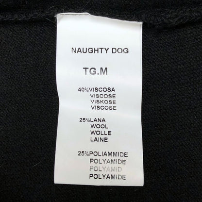 極美品◆ノーティードッグ ビジューあしらい カーディガン カシミ混 レディース イタリア製 サイズＭ ブラック Naughty dog 【AFB24】