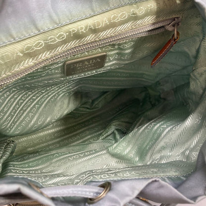 プラダ リュック フラップ ナイロン レザー レディース ライトブルー PRADA【AFE4】