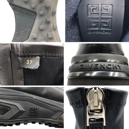 ジバンシー ジップ ブーツ バックジップ ゴム底 レディース サイズ37 ブラック GIVENCHY 約23.5cm【AFC1】