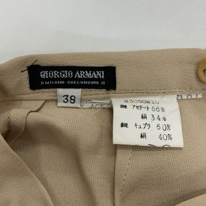 ジョルジオアルマーニ パンツ バックジップ ベージュ レディース サイズ38 GIORGIO ARMANI 【AFB37】