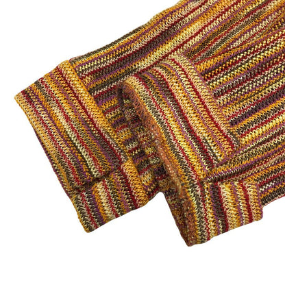 美品◆ミッソーニ フロントボタン ブルゾン ストライプ レディース サイズ42 オレンジ  MISSONI 【AFB39】