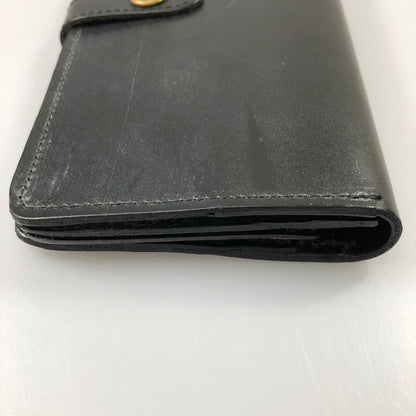 グレンロイヤル 長財布 二つ折り財布 フラップボタン ブライドルレザー ブラック ゴールド金具 GLENROYAL【AFI1】