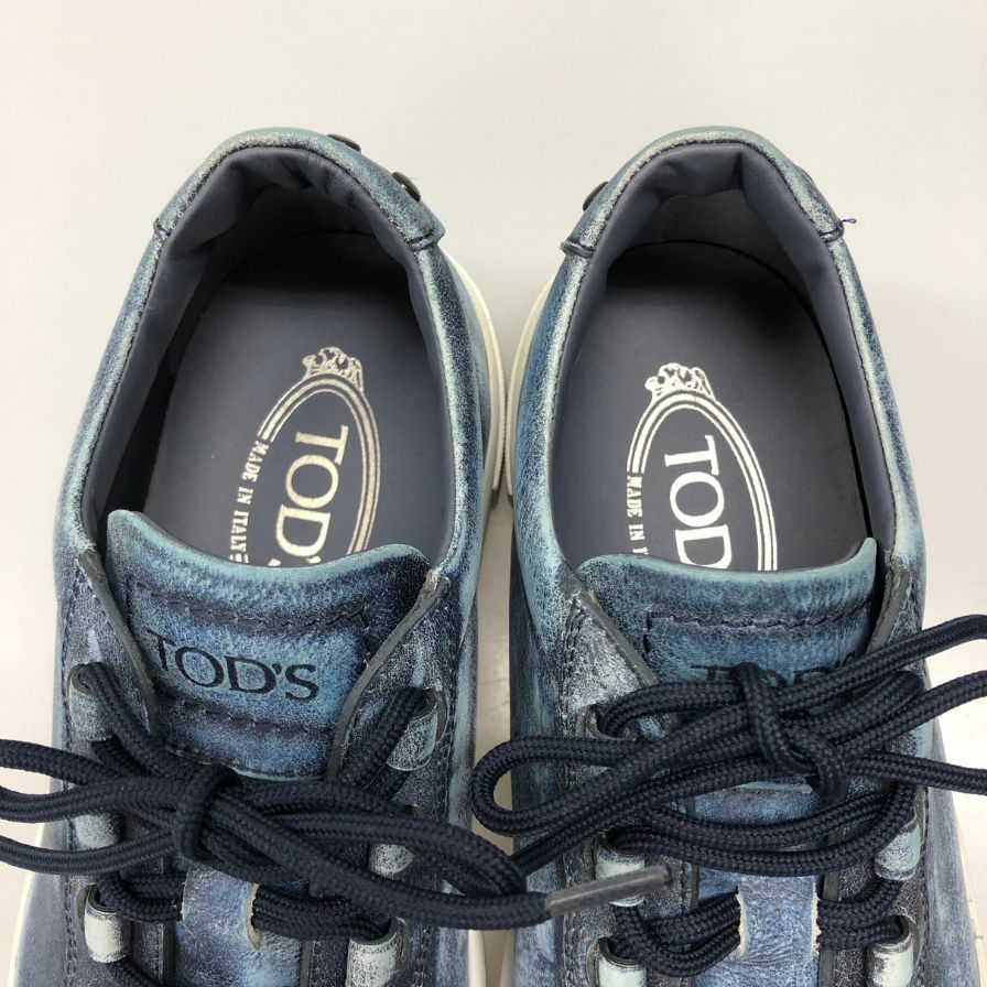 トッズ スニーカー デニム生地 メンズ サイズ5  ブルー系 TODS 約23.5cm【AFC45】