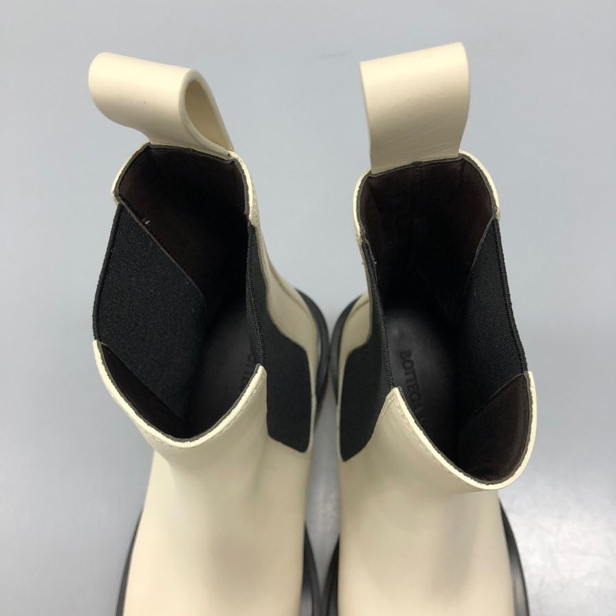 ボッテガヴェネタ ブーツ LUG ANKLE ブラック ホワイト サイズ34 レディース BOTTEGA VENETA 約20.5cm【AFD1】