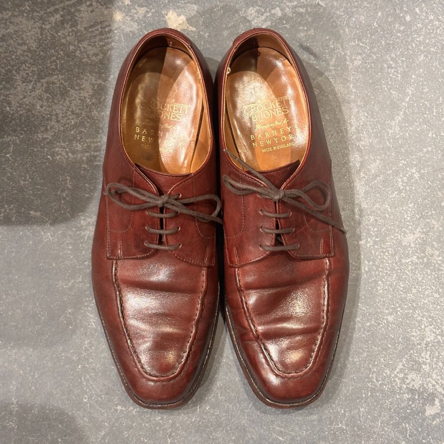 クロケット＆ジョーンズ レザーシューズ  バーニーズ別注 8311 バーニッシュカーフ バーガンディサイズUK6.5D メンズ CROCKETT&JONES ビジネスシューズ 約25.0cm【LA】【中古】