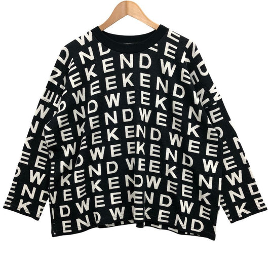 中古◆ウィークエンド マックスマーラ ロングスリーブニット クルーネック  全体ロゴ レディース ブラック サイズL Weekend Max Mara 【AFB28】