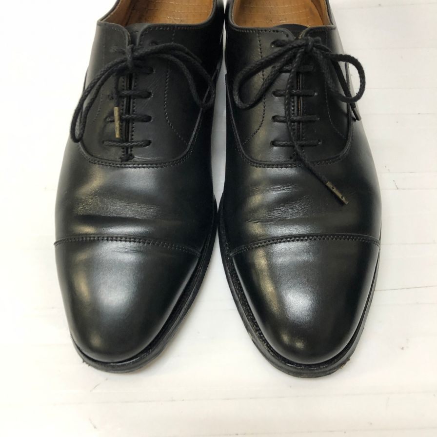 クロケット&ジョーンズ 27742A コノート ストレートチップ カーフ ブラック UK5.5 236ラスト メンズ CROCKETT&JONES CONNAUGHT ビジネスシューズ 約24.5cm【LA】【中古】