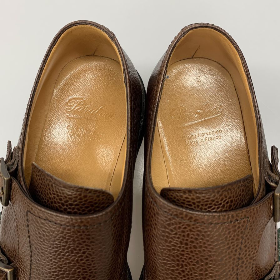 パラブーツ レザーシューズ ダブルモンクストラップ ウィリアム グレインレザー サイズUK7.5 ブラウン Paraboot WILLIAM 約26.5cm【AFD12】