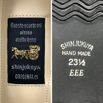 新宿屋 レザースニーカー オーストリッチ 2331-085 オレンジ×ブラウン 23.5cm レディース shinjukuya 約23.5cm【7-5】