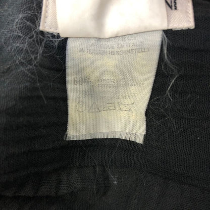 極美品◆ジョルジオ アルマーニ ノーカラー 長袖シャツ ストライプ織柄 ブラック サイズM GIORGIO ARMANI 【AFB12】